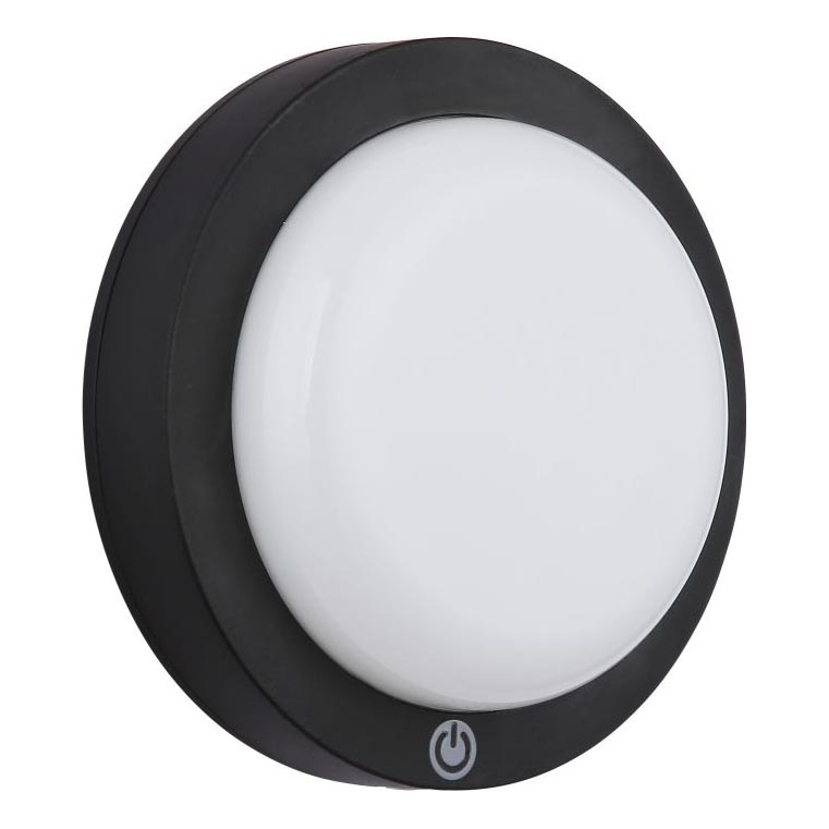 Globo - LED Uzlādējama Skārienvadāma sienas lampa LED/1,2W/3,7V d. 15 cm 1800 mAh melna