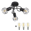 Globo - LED Virsapmetuma lustra 3xE14/6W/230V melna