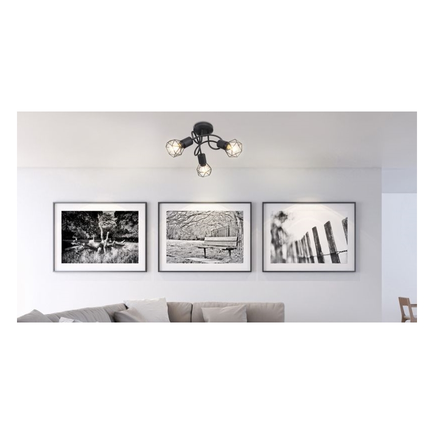 Globo - LED Virsapmetuma lustra 3xE14/6W/230V melna