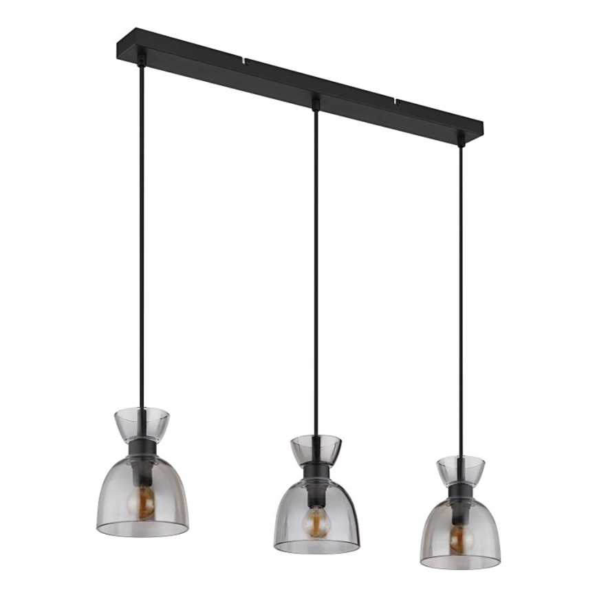 Globo - Lustra ar auklu 3xE14/40W/230V melna/dūmakains