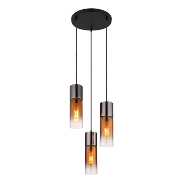 Globo - Lustra ar auklu 3xE27/25W/230V melna/varš