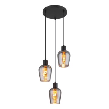 Globo - Lustra ar auklu 3xE27/40W/230V d. 28,5 cm melna
