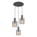 Globo - Lustra ar auklu 3xE27/40W/230V d. 48 cm pelēka