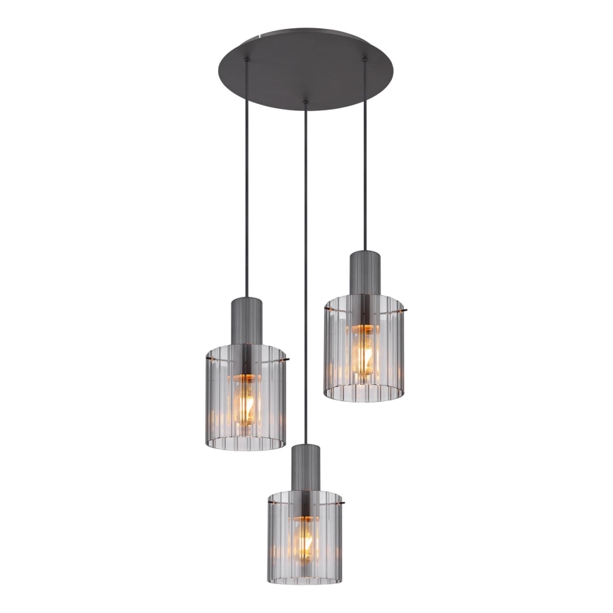 Globo - Lustra ar auklu 3xE27/40W/230V d. 48 cm pelēka