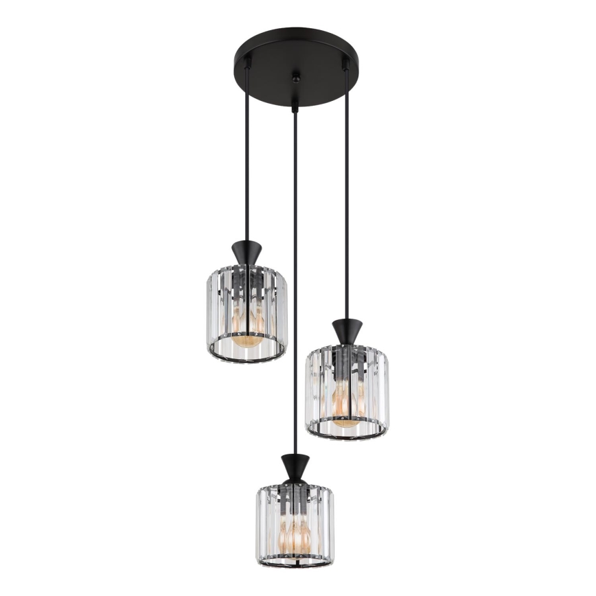 Globo - Lustra ar auklu 3xE27/60W/230V d. 32 cm melna