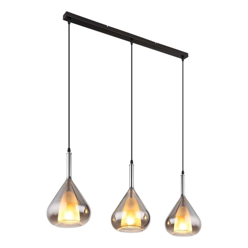 Globo - Lustra ar auklu 3xE27/60W/230V melna