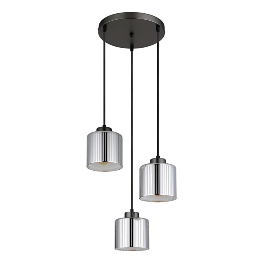 Globo - Lustra ar auklu 3xE27/60W/230V spīdīgi hromēts d. 33 cm