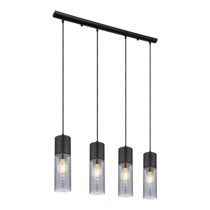Globo - Lustra ar auklu 4xE27/25W/230V melna