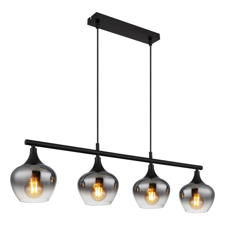 Globo - Lustra ar auklu 4xE27/40W/230V melna