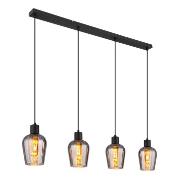 Globo - Lustra ar auklu 4xE27/40W/230V melna