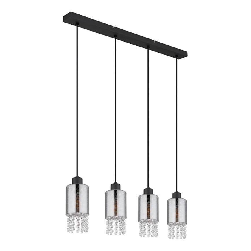 Globo - Lustra ar auklu 4xE27/40W/230V melna