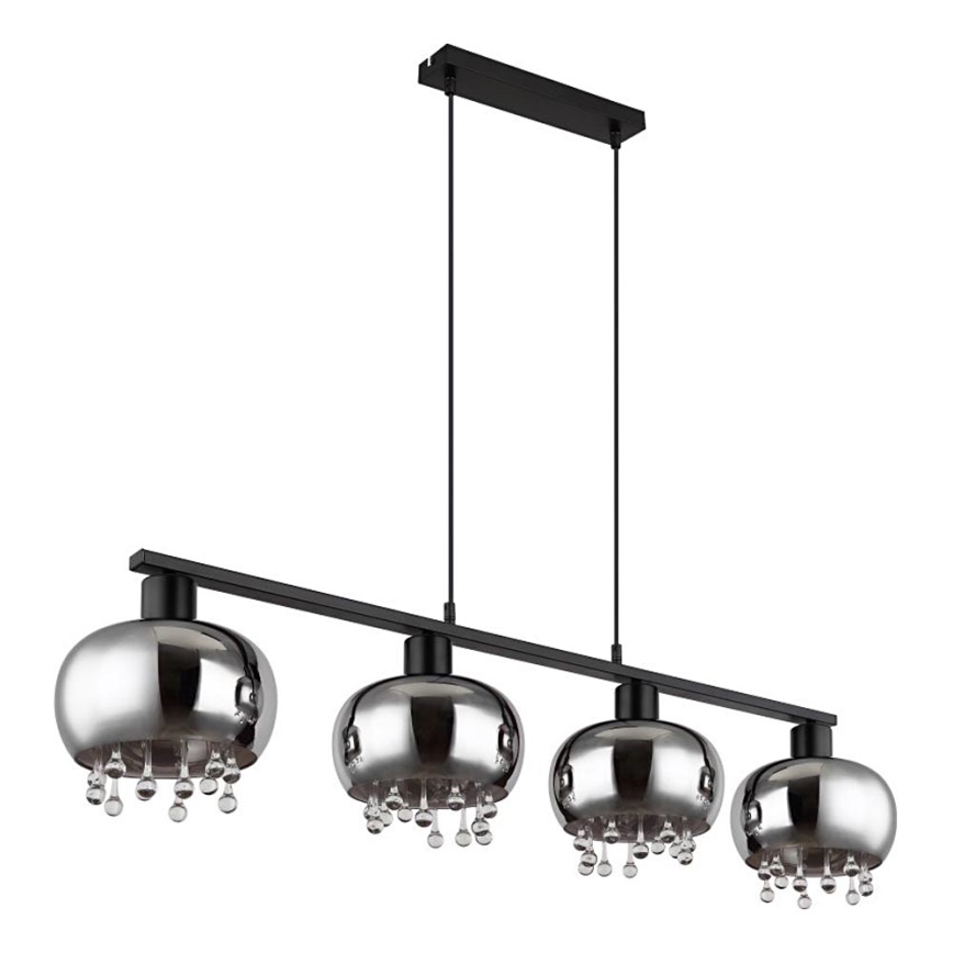 Globo - Lustra ar auklu 4xE27/9W/230V melna
