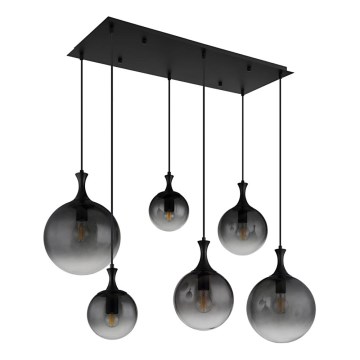 Globo - Lustra ar auklu 6xE27/10W/230V melna