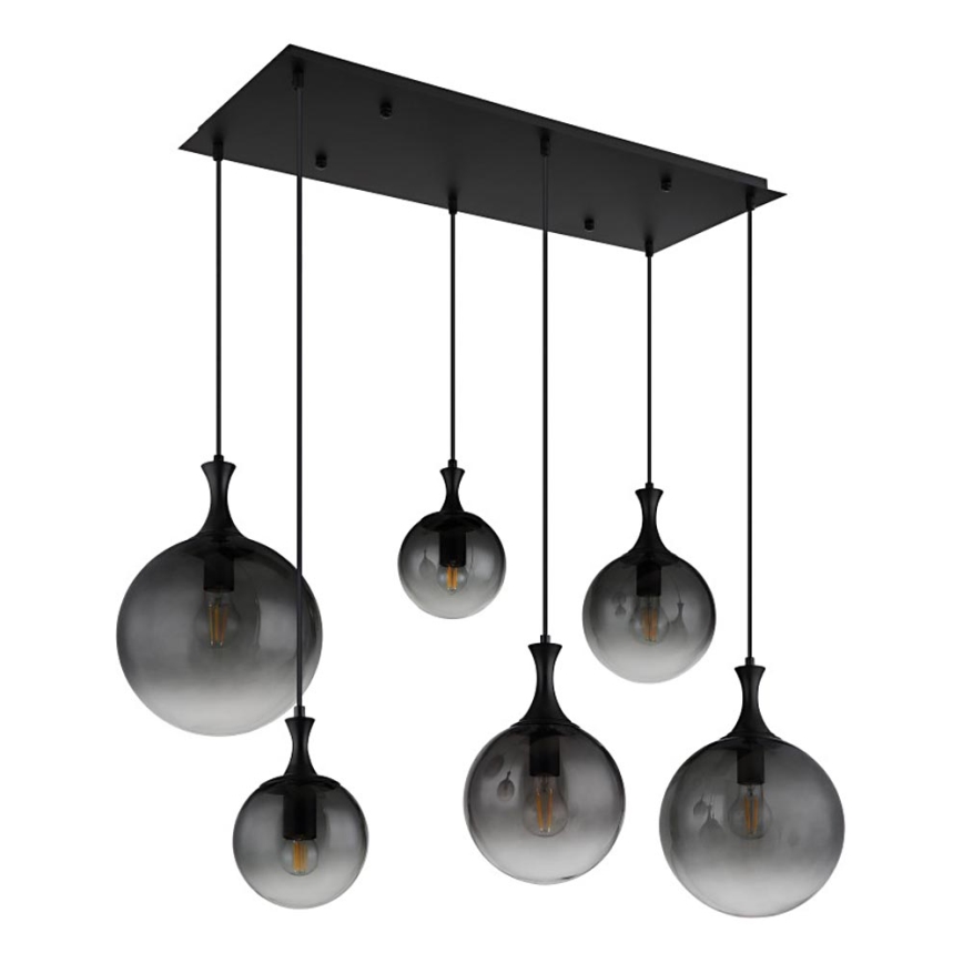 Globo - Lustra ar auklu 6xE27/10W/230V melna
