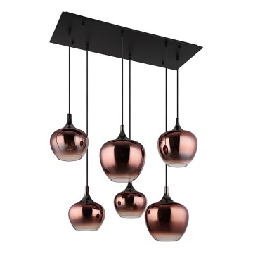 Globo - Lustra ar auklu 6xE27/40W/230V brūna/dūmakains