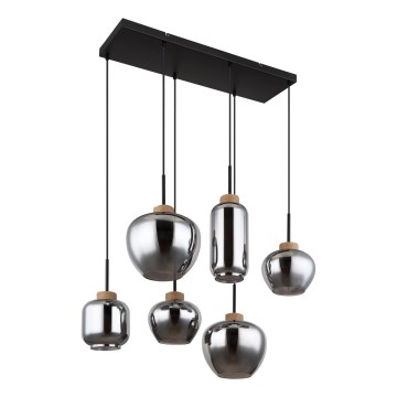 Globo - Lustra uz kabeļa 6xE27/40W/230V melna