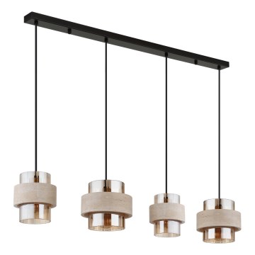 Globo - Lustra uz troses 4xE27/40W/230V travertīns