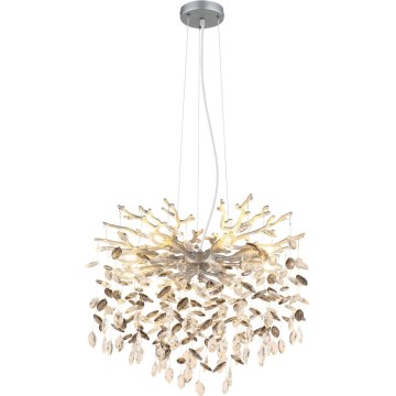 Globo - Pakaramā lustra uz troses 8xE14/40W/230V sudraba