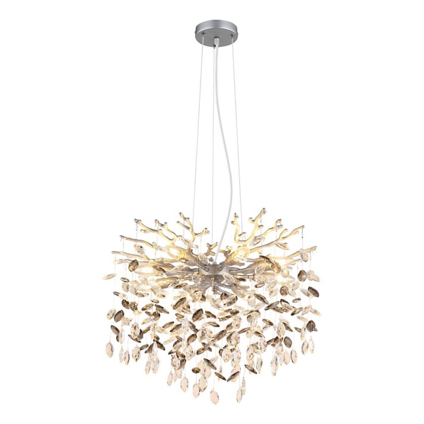 Globo - Pakaramā lustra uz troses 8xE14/40W/230V sudraba