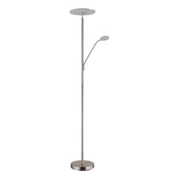 Globo - regulējama LED grīdas lampa LED/28W/230V + LED/5W 3000K matēts hroms