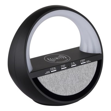 Globo - RGB LED skārienjūtīga uzlādējamā galda lampa ar skaļruni un bezvadu QI uzlādi LED/3,5W/5V 1800 mAh
