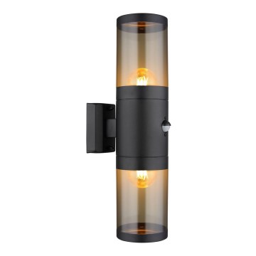 Globo sienas lampa ar sensoru 2xE27/40W/230V IP44