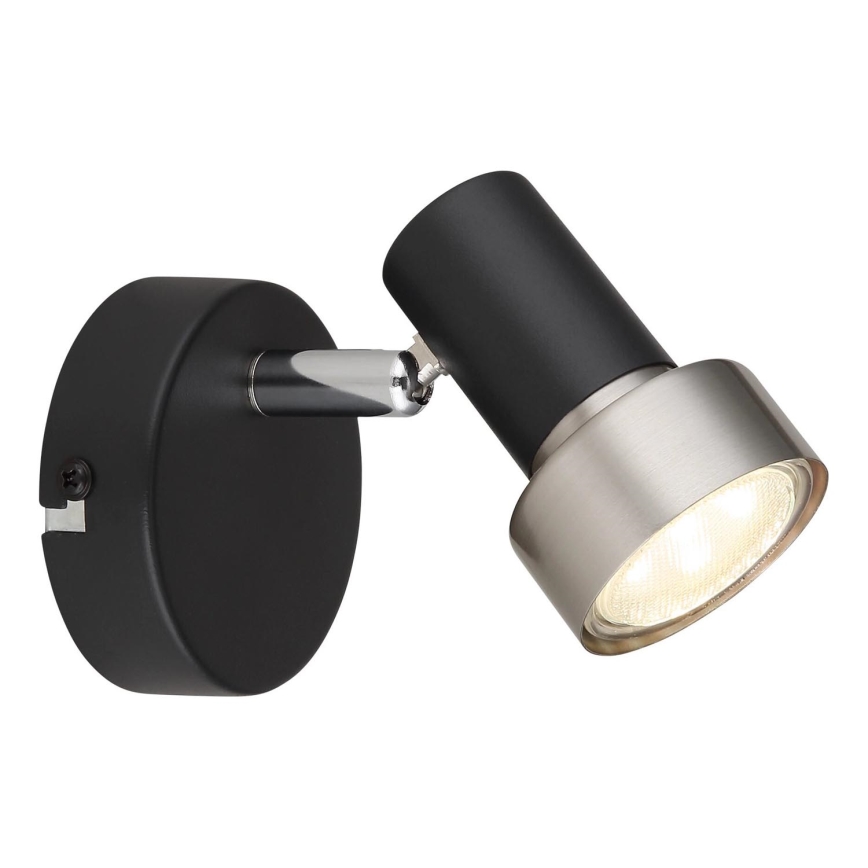 Globo - Sienas starmetis 1xGU10/25W/230V melna/sudraba