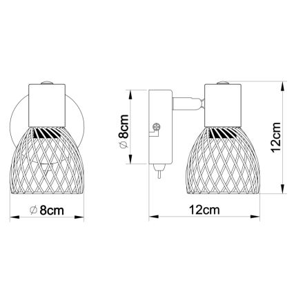 Globo - Sienas starmetis 1xE14/40W/230V