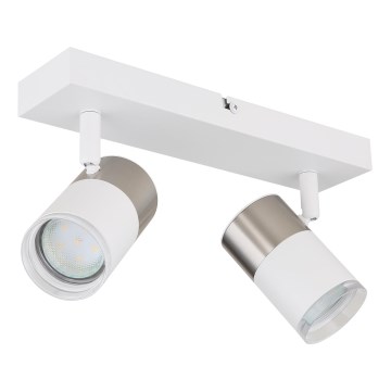 Globo - Starmetis 2xGU10/25W/230V balta/matēts hroms