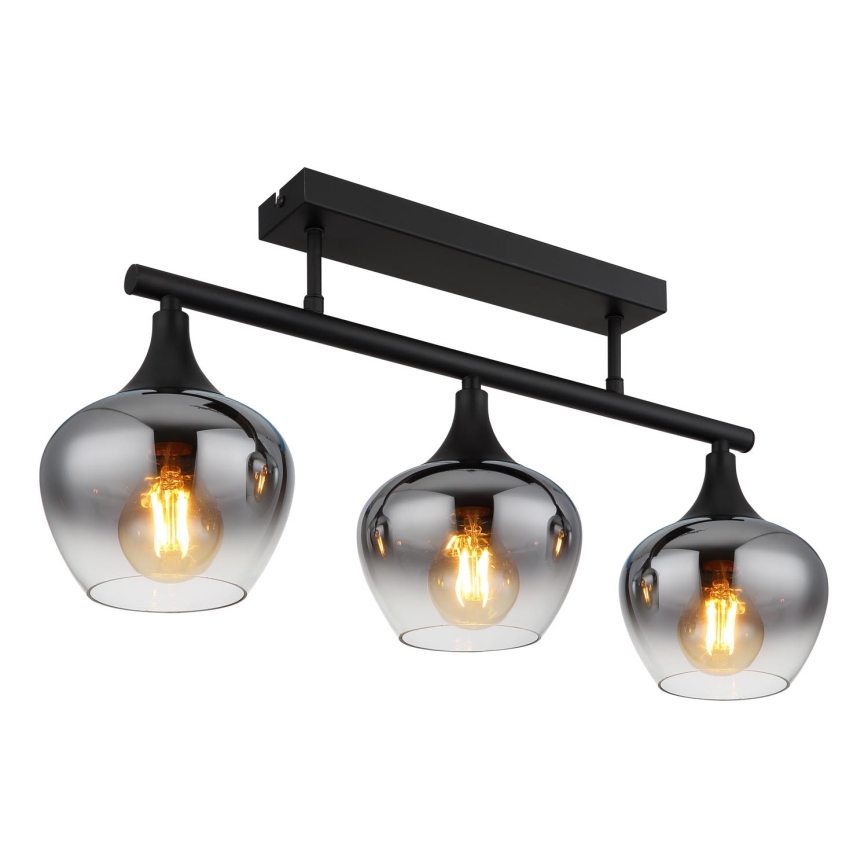 Globo - Virsapmetuma lustra 3xE27/40W/230V melna