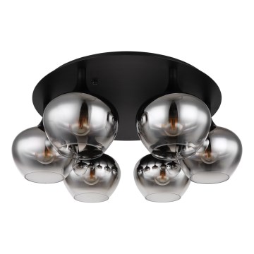 Globo - Virsmas griestu lampa 6xE27/40W/230V Ø 65 cm melna