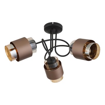 Globo - Virsmas montēta griestu lustra 3xE27/40W/230V melna/bronzas krāsā