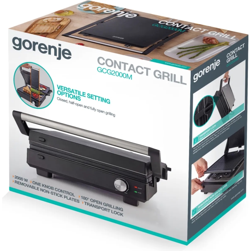 GORENJE GCG2000M - Kontaktgrils 1800W/230V melns