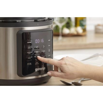 GORENJE GMC6SBK - Daudzfunkcionāls elektriskais katls 6 l 8 in 1 1000W/230V nerūsējošais tērauds