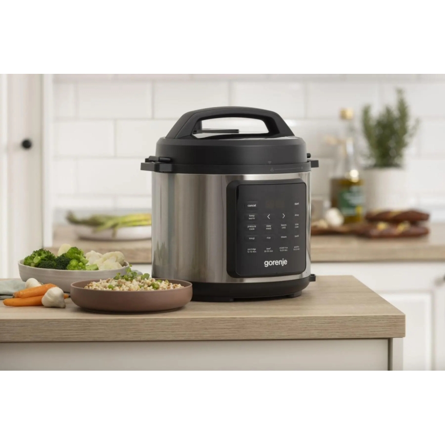 GORENJE GMC6SBK - Daudzfunkcionāls elektriskais katls 6 l 8 in 1 1000W/230V nerūsējošais tērauds