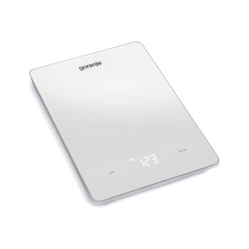 GORENJE KT10LBW - digitālie virtuves svari, darbināmi ar 3×AAA baterijām, balti