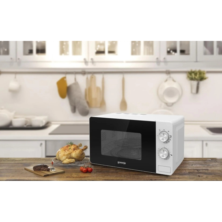 GORENJE MO20E2W - Mikroviļņu krāsns ar grilu 800W/230V 20 l balta