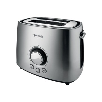 GORENJE T1000E - Divvietīgs maizes grauzdētājs ar papildu uzkarsēšanas funkciju, 1000W/230V, nerūsējošais tērauds