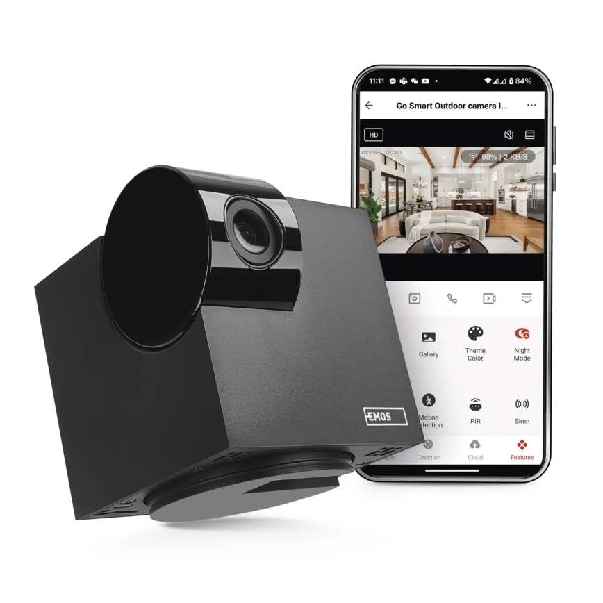 Gudra iekštelpu rotējošā kamera ar kustības sensoru GoSmart 5V Wi-Fi Tuya melna