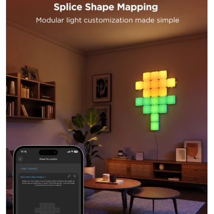 Govee - 10x Viedā mini RGBIC panel Wi-Fi