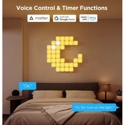 Govee - 10x Viedā mini RGBIC panel Wi-Fi