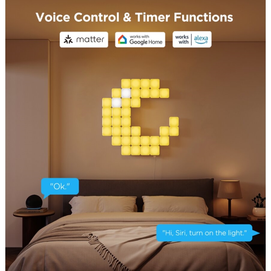 Govee - 10x Viedā mini RGBIC panel Wi-Fi