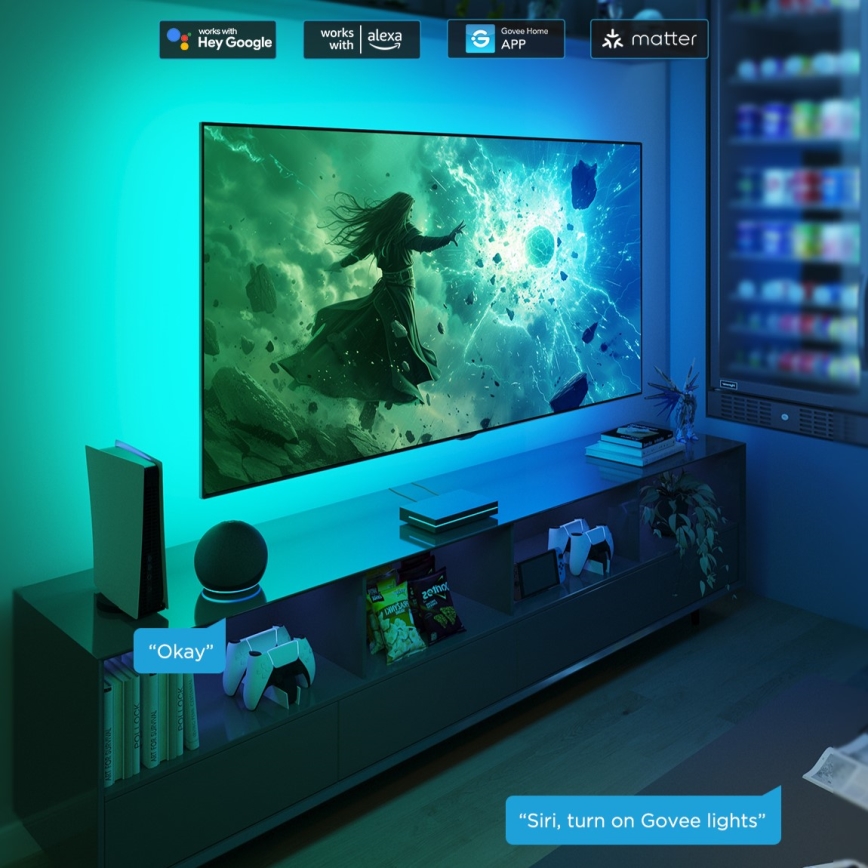 Govee - AI Sync Box 2 Smart TV RGBICW fona apgaismojums 55-65 Wi-Fi