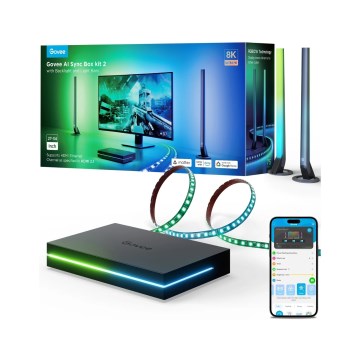 Govee - AI Sync Box Kit 2 viedais datora apgaismojuma komplekts 27-34 + LED paneļi Wi-Fi