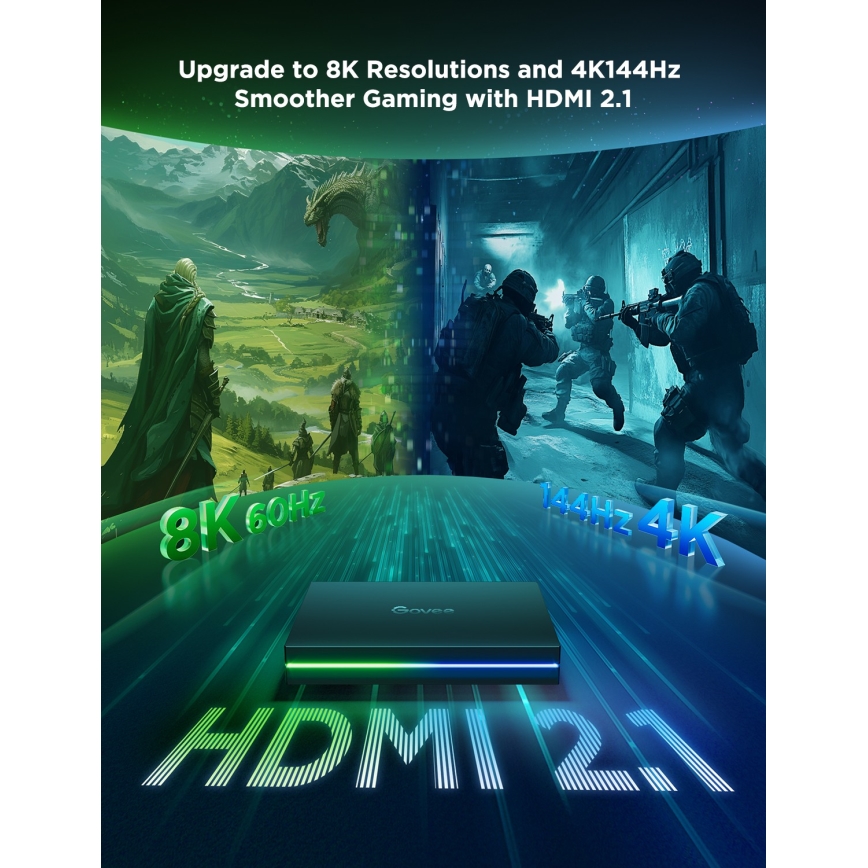 Govee - AI Sync Box Kit 2 viedais datora apgaismojuma komplekts 27-34 + LED paneļi Wi-Fi