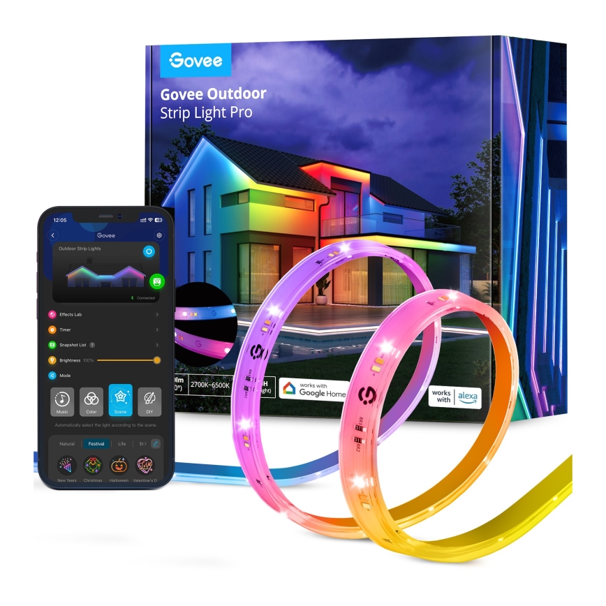 Govee - Āra Pro SMART RGBICWW āra LED josla 10m 2700-6500K Wi-Fi IP65