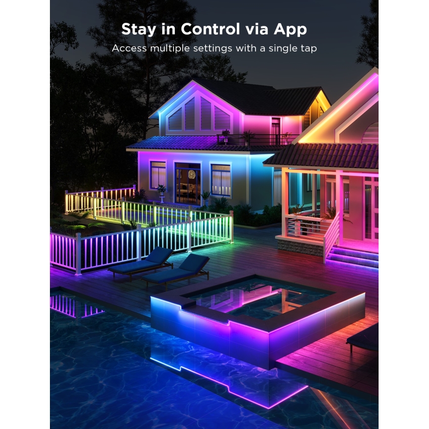 Govee - Āra Pro SMART RGBICWW āra LED josla 10m 2700-6500K Wi-Fi IP65