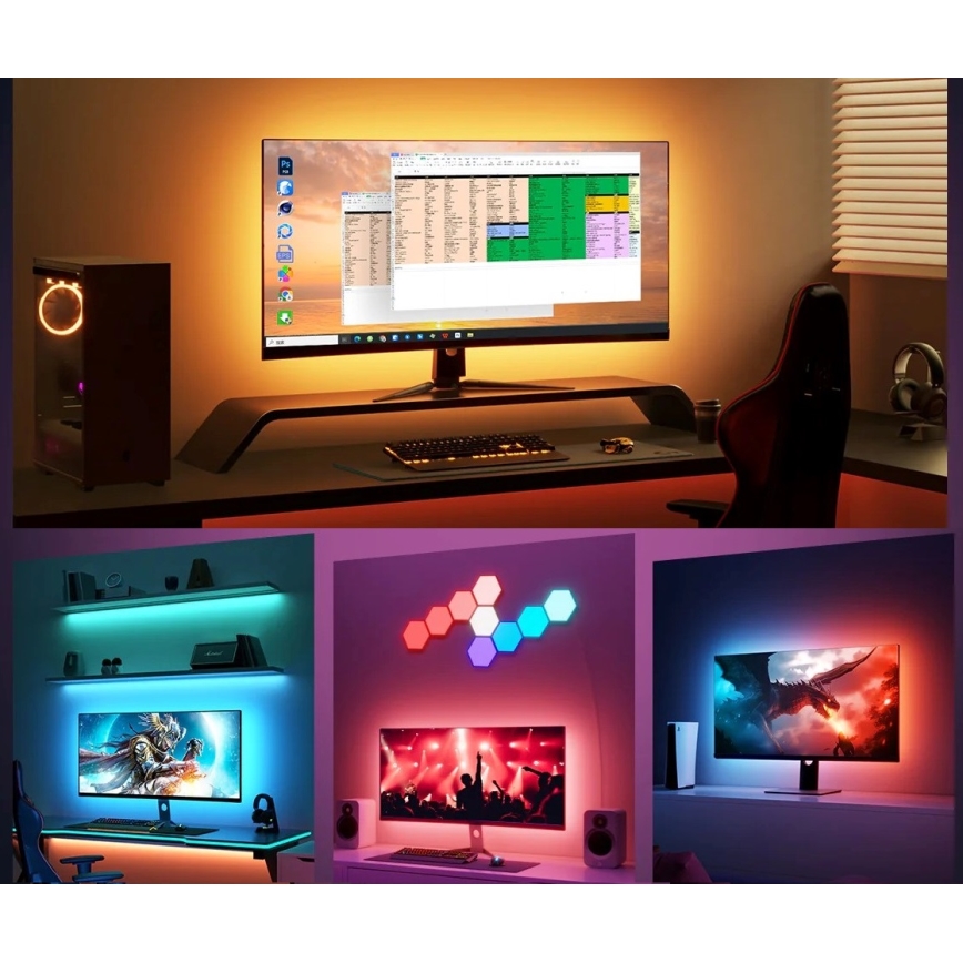 Govee - Dreamview G1 Smart LED RGBIC monitora apgaismojums 27-34" Wi-Fi