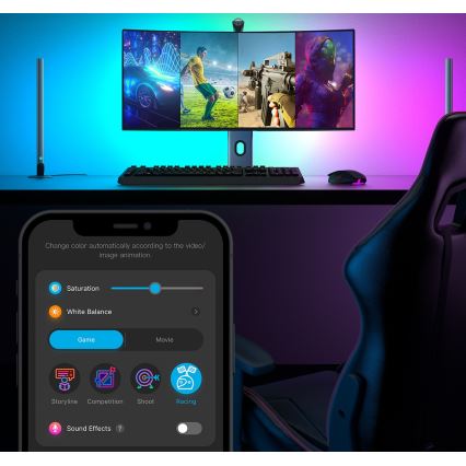 Govee - Dreamview G1 Smart LED RGBIC monitora apgaismojums 27-34" Wi-Fi