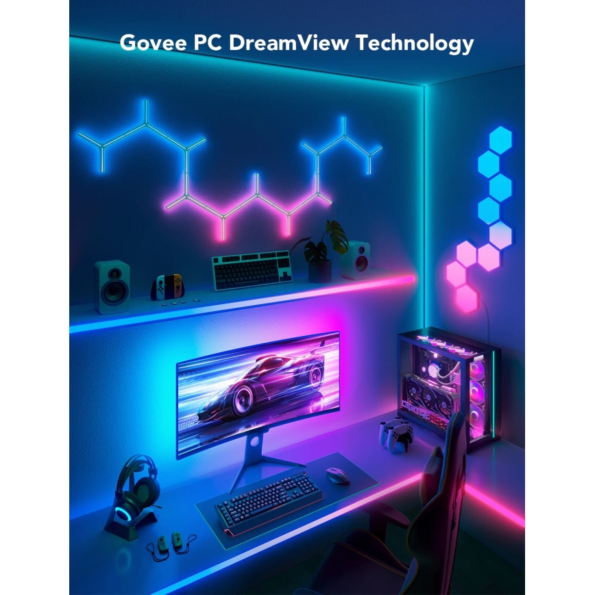 Govee - Dreamview G1 Smart LED RGBIC monitora apgaismojums 27-34" Wi-Fi